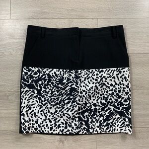 Tibi Black & White Trouser Mini Skirt